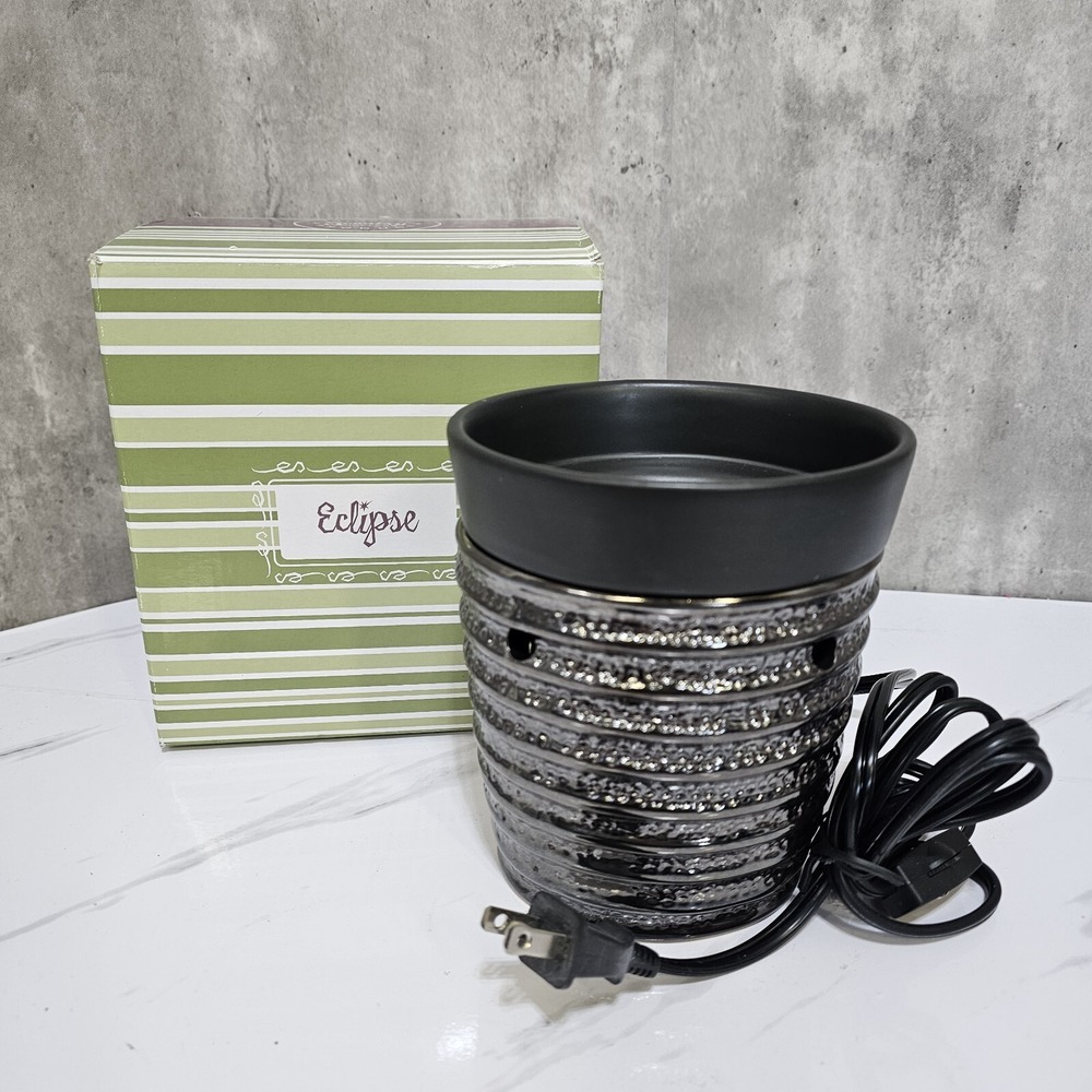 Scentsy Warmer Full‎ Size Retired Eclipse Metallic and Black New